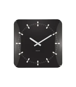 Wandklok Sucinto Dome Square - Zwart - 35x35x35cm