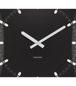 Wandklok Sucinto Dome Square - Zwart - 35x35x35cm