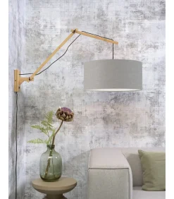 Wandlamp Andes - Bamboe/Lichtgrijs - 95x47x55cm
