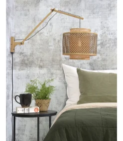 Wandlamp Bhutan - Bamboe/Zwart - 90x40x55cm