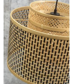 Wandlamp Bhutan - Bamboe/Zwart - 90x40x55cm