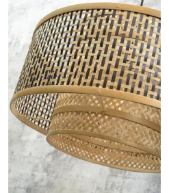 Wandlamp Bhutan - Bamboe/Zwart - 95x50x55cm