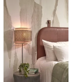 Wandlamp Bhutan - Bamboe/Zwart - 32x16x27cm