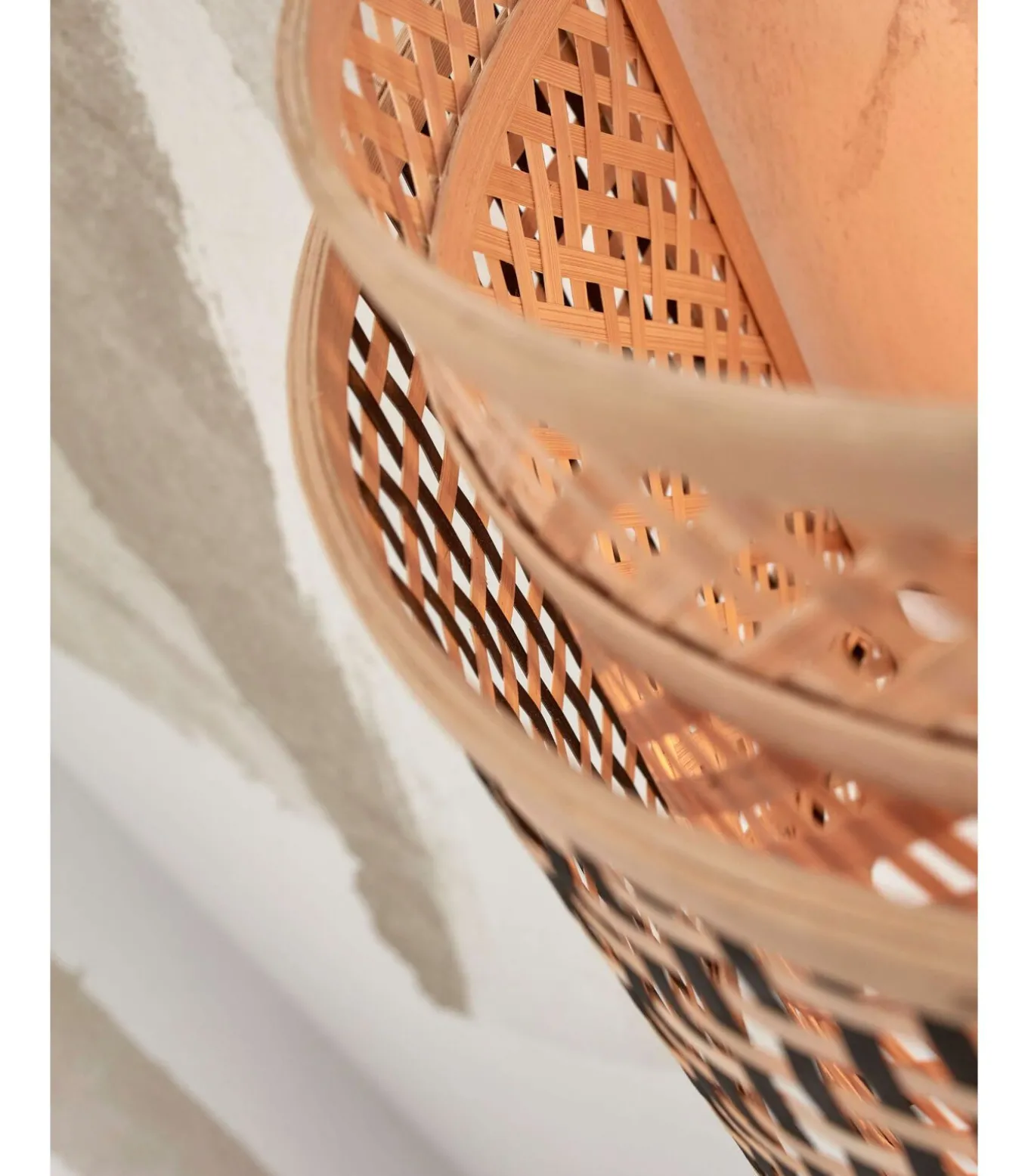 Wandlamp Bhutan - Bamboe/Zwart - 32x16x27cm