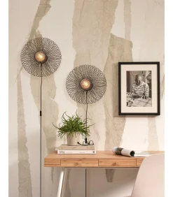 Wandlamp Cango - Bamboe Zwart - Ø40cm
