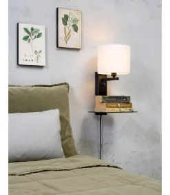 Wandlamp Florence - Wit/Zwart - 24x22x42cm