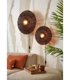 Wandlamp Iguazu - Jute Zwart - Ø40cm
