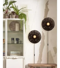 Wandlamp Iguazu - Jute Zwart - Ø40cm