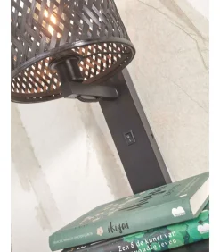 Wandlamp Java - Bamboe Zwart - 30x22x52cm