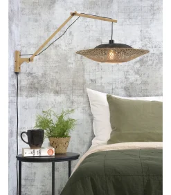 Wandlamp Kalimantan - Bamboe/Zwart - 105x60x55cm