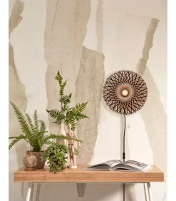 Wandlamp Kalimantan - Bamboe/Zwart - Ø30cm