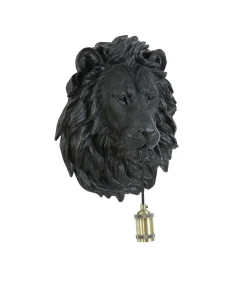 Wandlamp Lion - Zwart - 33.5x19x40.5cm