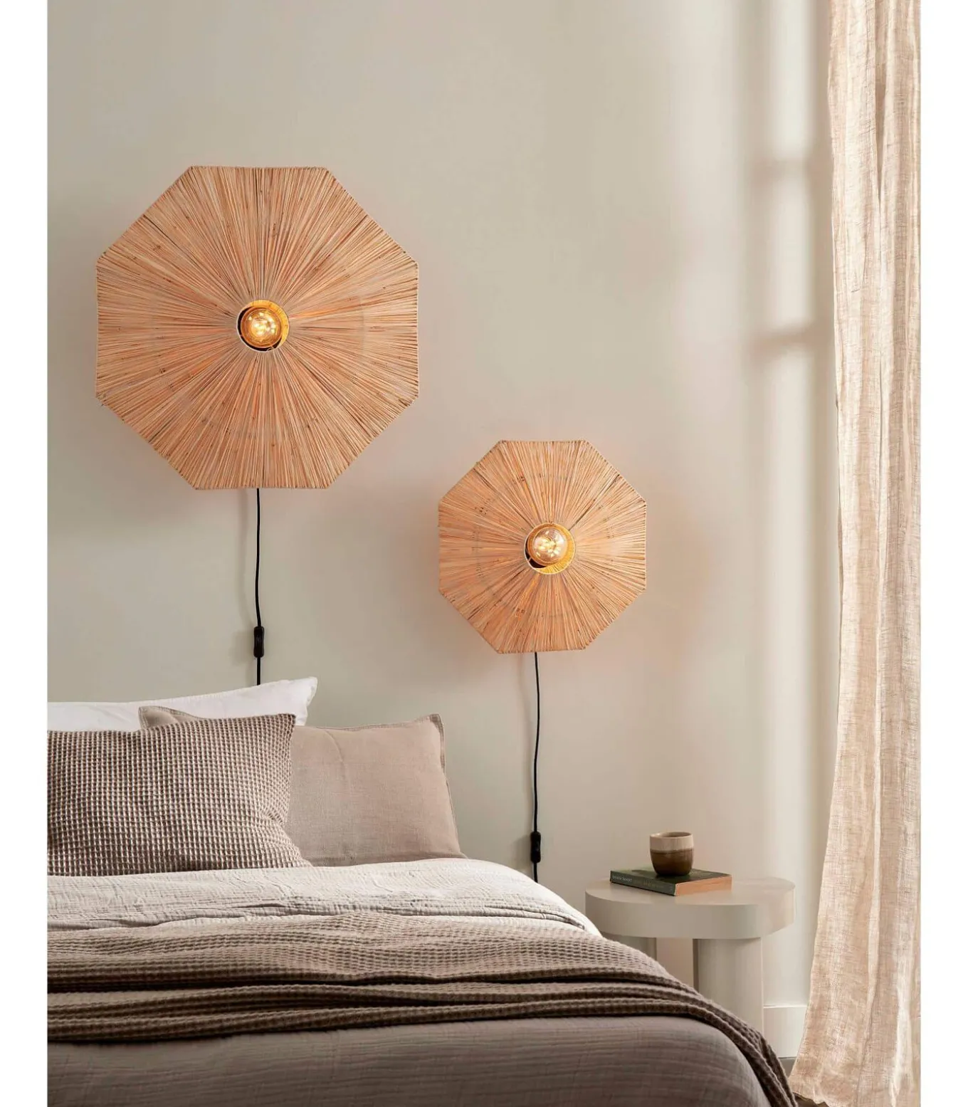 Wandlamp Panama - Naturel - 45x7x45cm