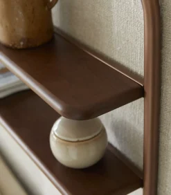 Wandrek met spiegel in notenhout en messing Félicie