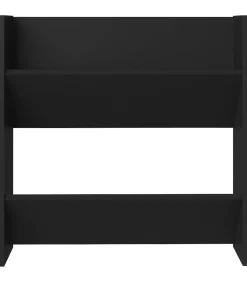 Wandschoenenkast 60x18x60 cm bewerkt hout zwart