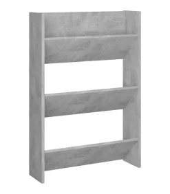 Wandschoenenkast 60x18x90 cm spaanplaat betongrijs
