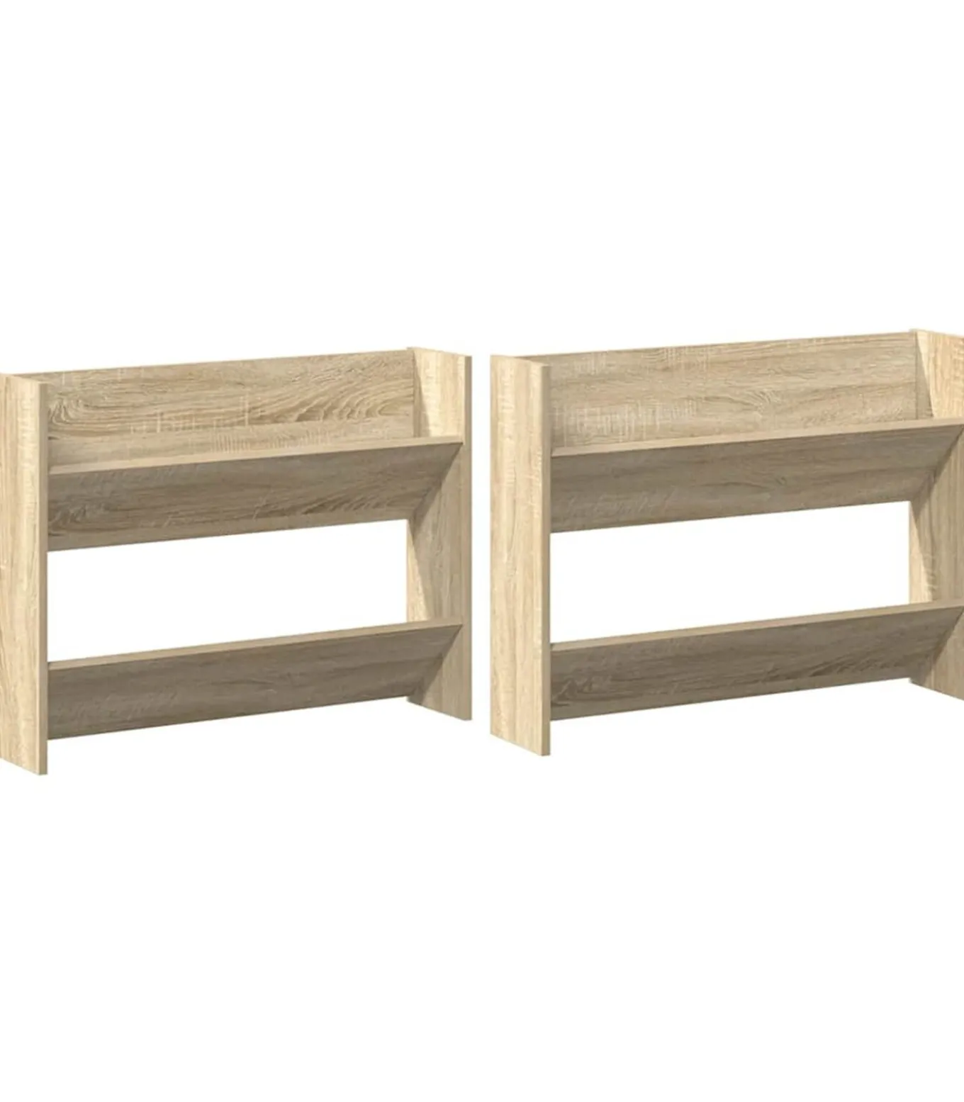 Wandschoenenkasten 2 st 80x18x60 cm spaanplaat sonoma eiken