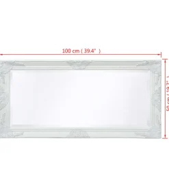 Wandspiegel Barok 100 x 50 cm wit