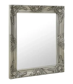 Wandspiegel barok stijl 50x60 cm zilverkleurig
