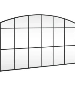 Wandspiegel boog 100x60 cm ijzer zwart