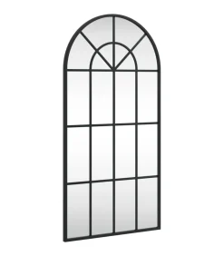 Wandspiegel boog 40x80 cm ijzer zwart