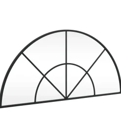 Wandspiegel boog 80x40 cm ijzer zwart