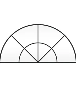 Wandspiegel boog 80x40 cm ijzer zwart