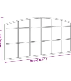 Wandspiegel boog 80x40 cm ijzer zwart