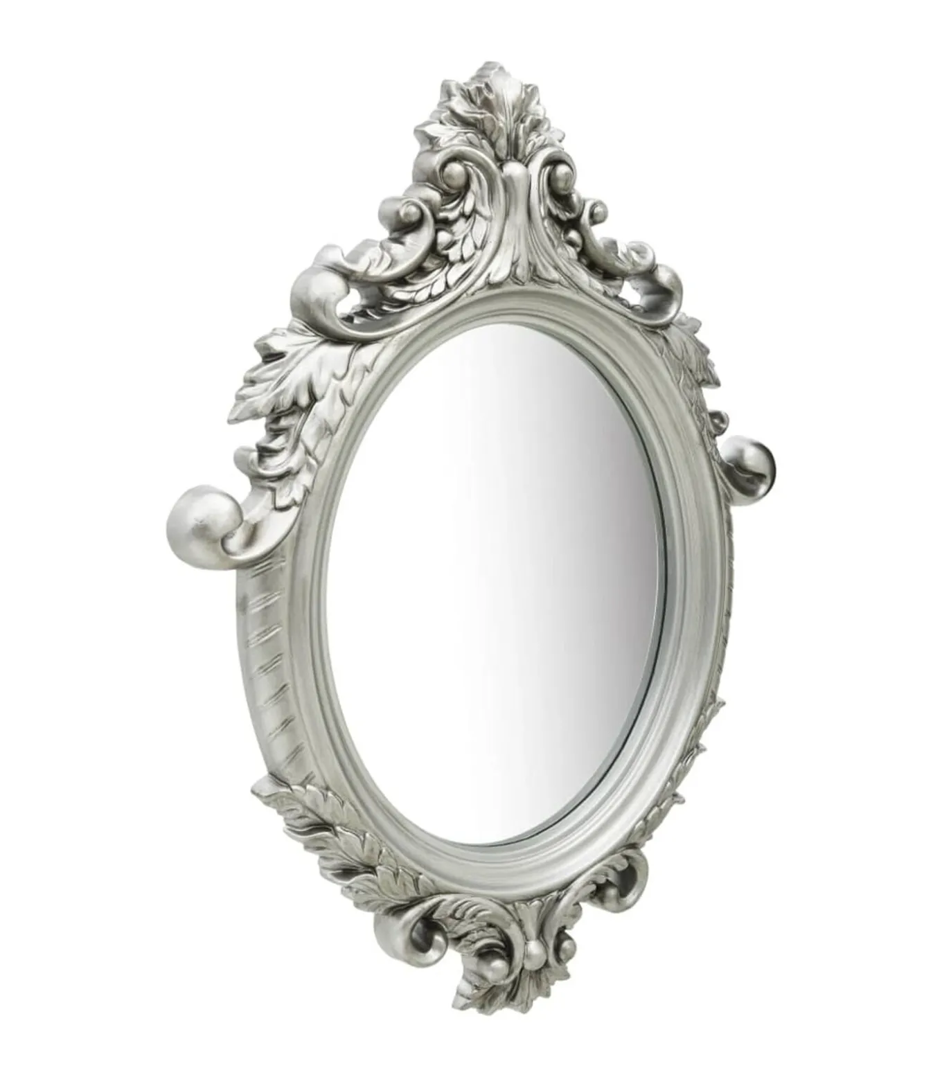 Wandspiegel kasteel stijl 56x76 cm zilverkleurig