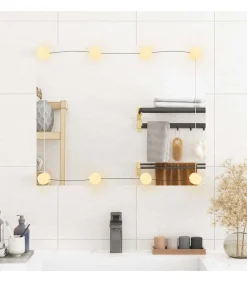 Wandspiegel met LED's rechthoekig 50x60 cm glas