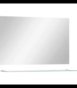 Wandspiegel met schap 100x60 cm gehard glas