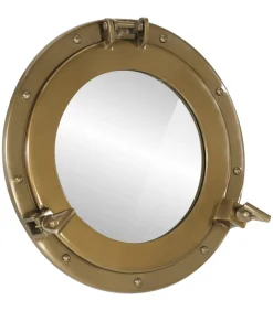 Wandspiegel patrijspoort Ø38 cmaluminium en glas