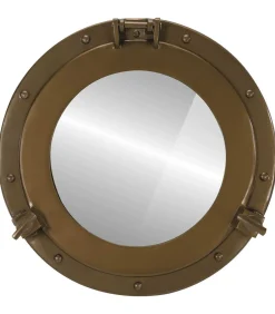 Wandspiegel patrijspoort Ø38 cmaluminium en glas