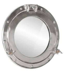 Wandspiegel patrijspoort Ø38 cmaluminium en glas