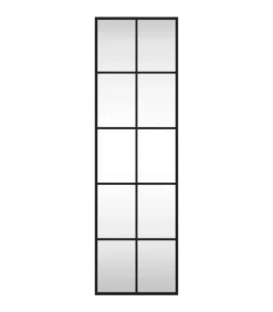 Wandspiegel rechthoekig 30x100 cm ijzer zwart