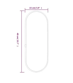 Wandspiegel 40x15 cm ovaal goudkleurig