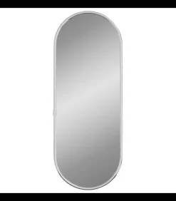 Wandspiegel 40x15 cm ovaal zilverkleurig