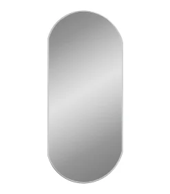 Wandspiegel 90x40 cm ovaal zilverkleurig