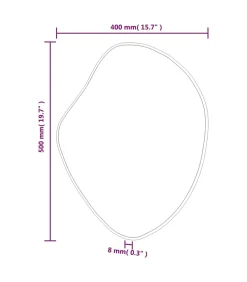 Wandspiegel 50x40 cm zilverkleurig