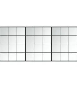 Wandspiegels 3 st 80x60 cm metaal zwart
