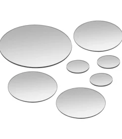 Wandspiegelset rond glas 7-delig