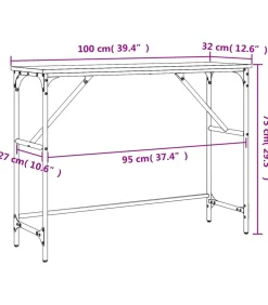 Wandtafel 100x32x75 cm bewerkt hout grijs sonoma eikenkleurig