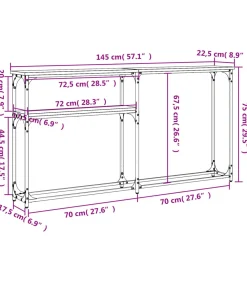 Wandtafel 145x22,5x75 cm bewerkt hout sonoma eikenkleurig