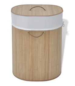 Wasmand ovaal bamboe natuurlijk
