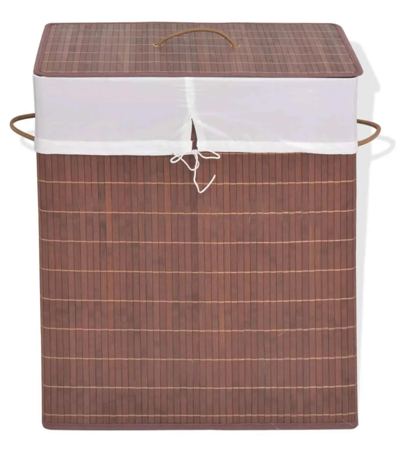 Wasmand rechthoekig bamboe bruin