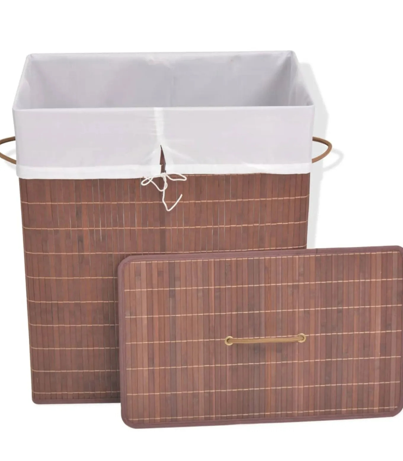 Wasmand rechthoekig bamboe bruin