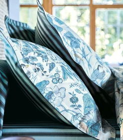 WATER GARDEN Bleu - Kussensloop Satijn katoen