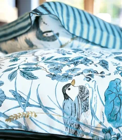 WATER GARDEN Bleu - Laken Satijn katoen
