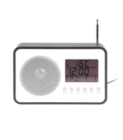 Wekker Fm Radio - Zwart - 19.2x6.6x12.5cm