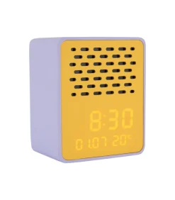 Wekker Funky Vibes - Matpaars - 9.5x6.5x11.5cm